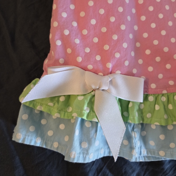 Mulberry Street Pink Polka Dot Dress with Ruffle Hem 24 Months - Picture 2 of 5